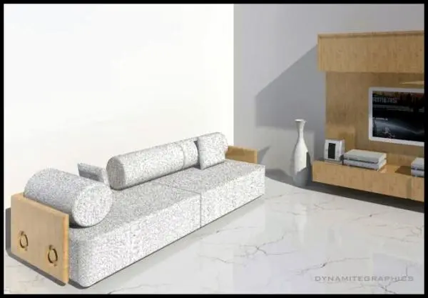 Modern Couch — preview 1, by Dynamite (RevitCity, CC0)