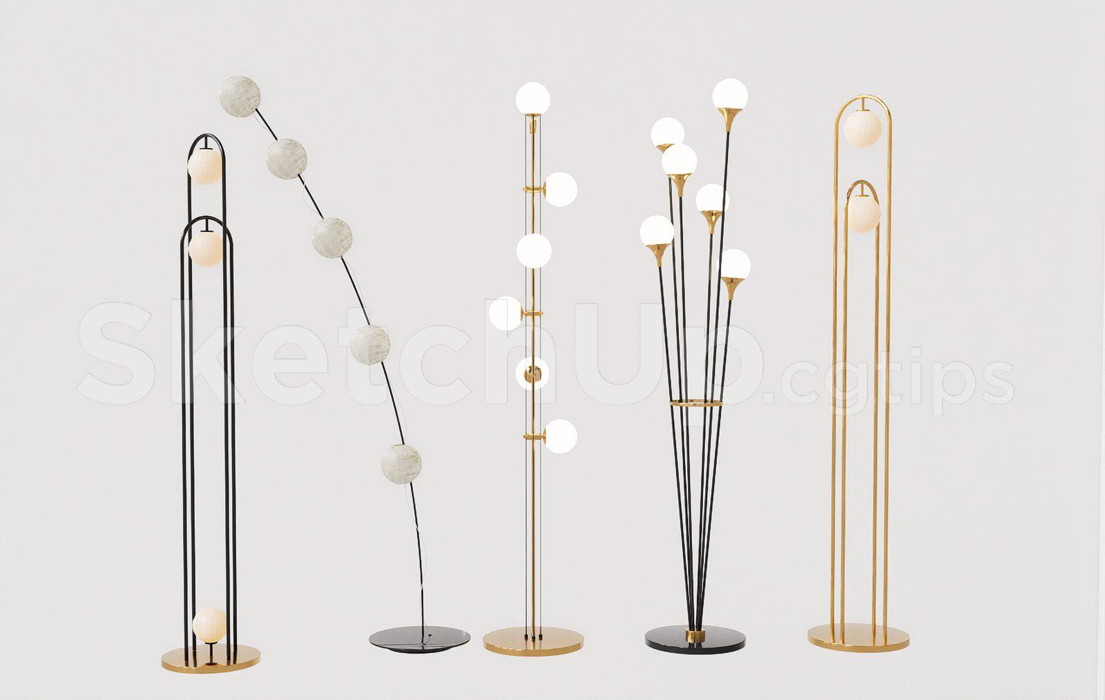 Modern Interior Floor Lighting SketchUp Model – Designer Lamp