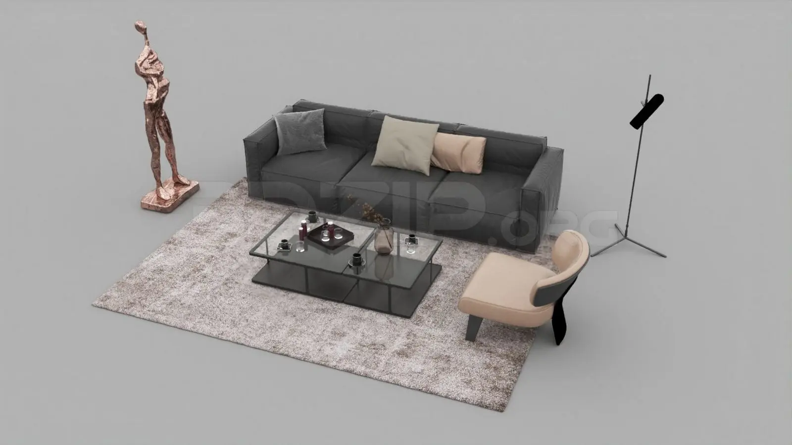 Sofa — preview 1, by Nguyen Ngoc Tung (3dzip, CC0)