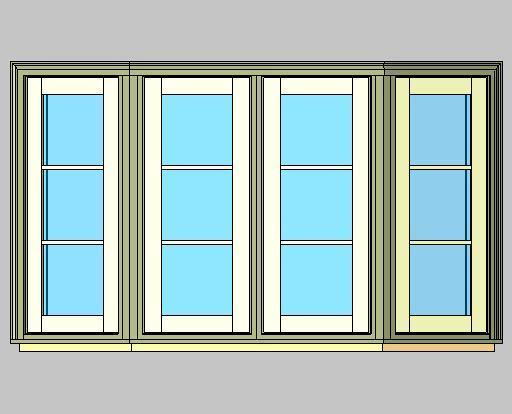 Kolbe Ultra Series Casement 4-Wide S Series 30 Degree Bay Units