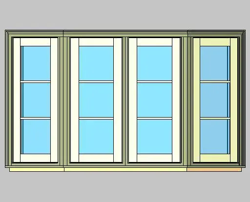 Kolbe Ultra Series Casement 4-Wide S Series 30 Degree Bay Units
