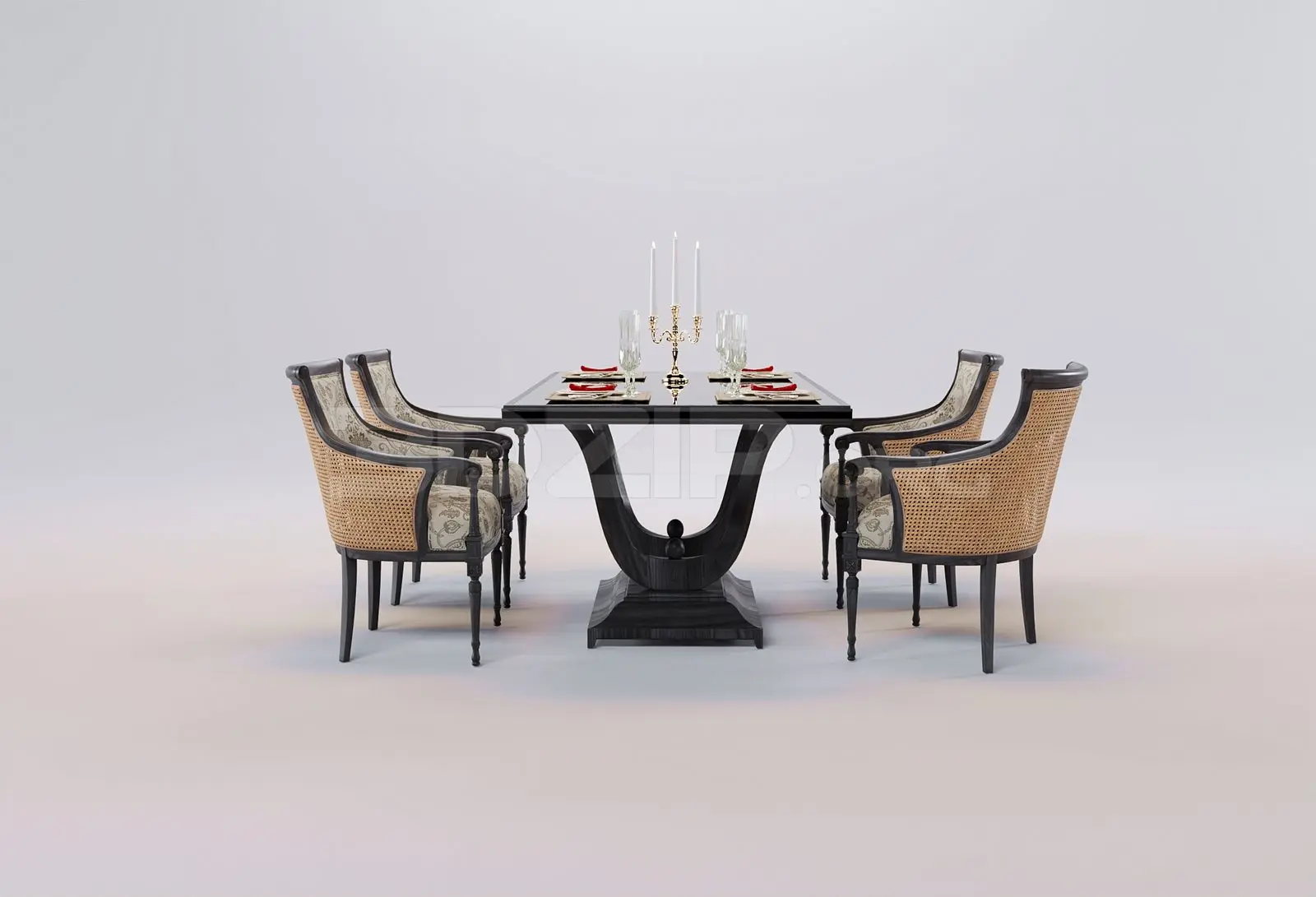 Dining Table And Chair — preview 1 (3dzip)