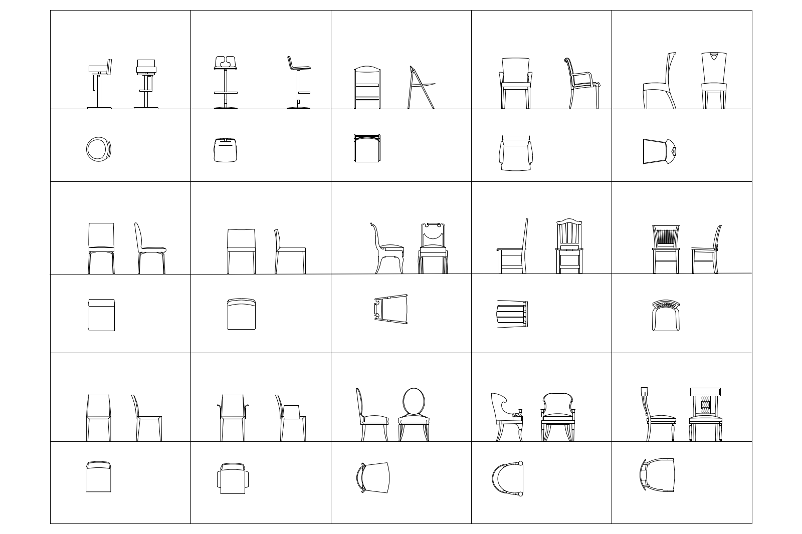 Chairs all projections