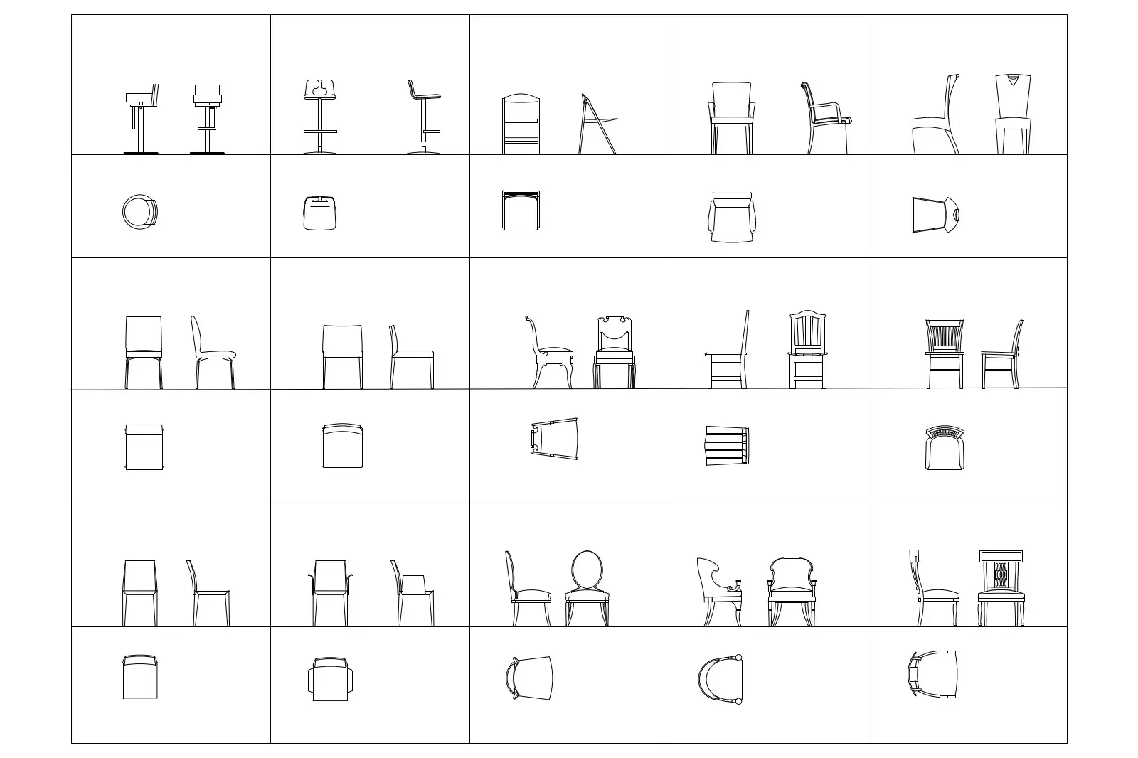Chairs all projections