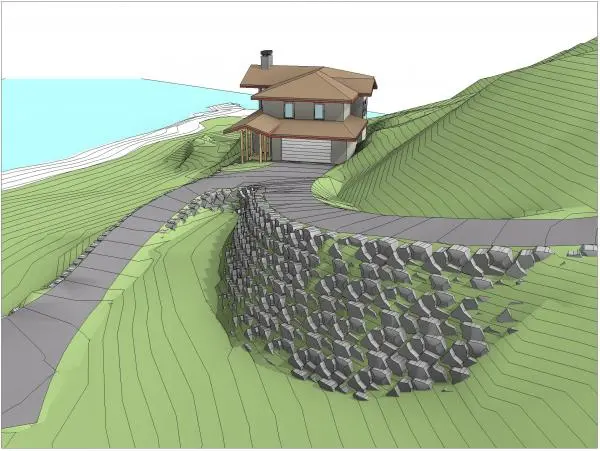 Stacked Rock Retaining Wall Baluster