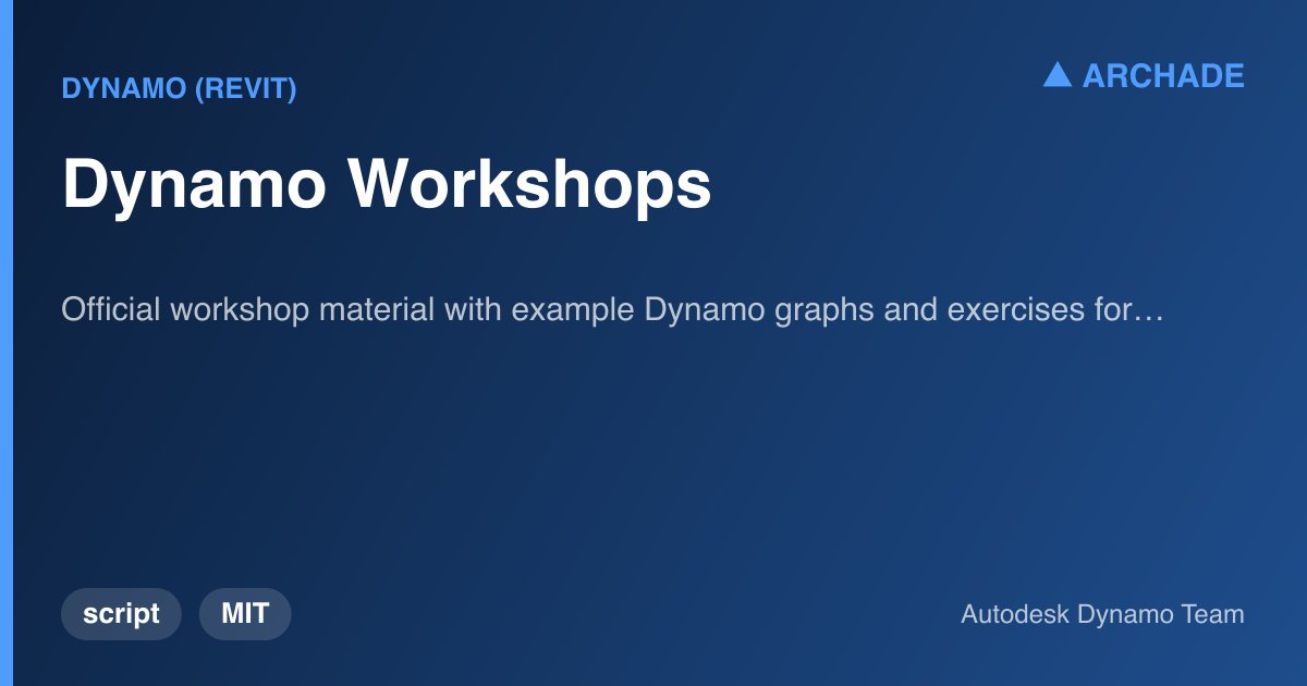 Dynamo Workshops