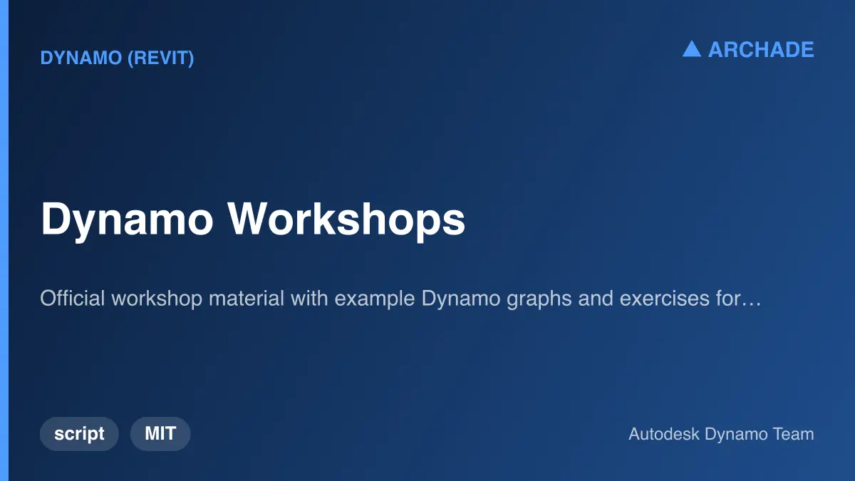 Dynamo Workshops