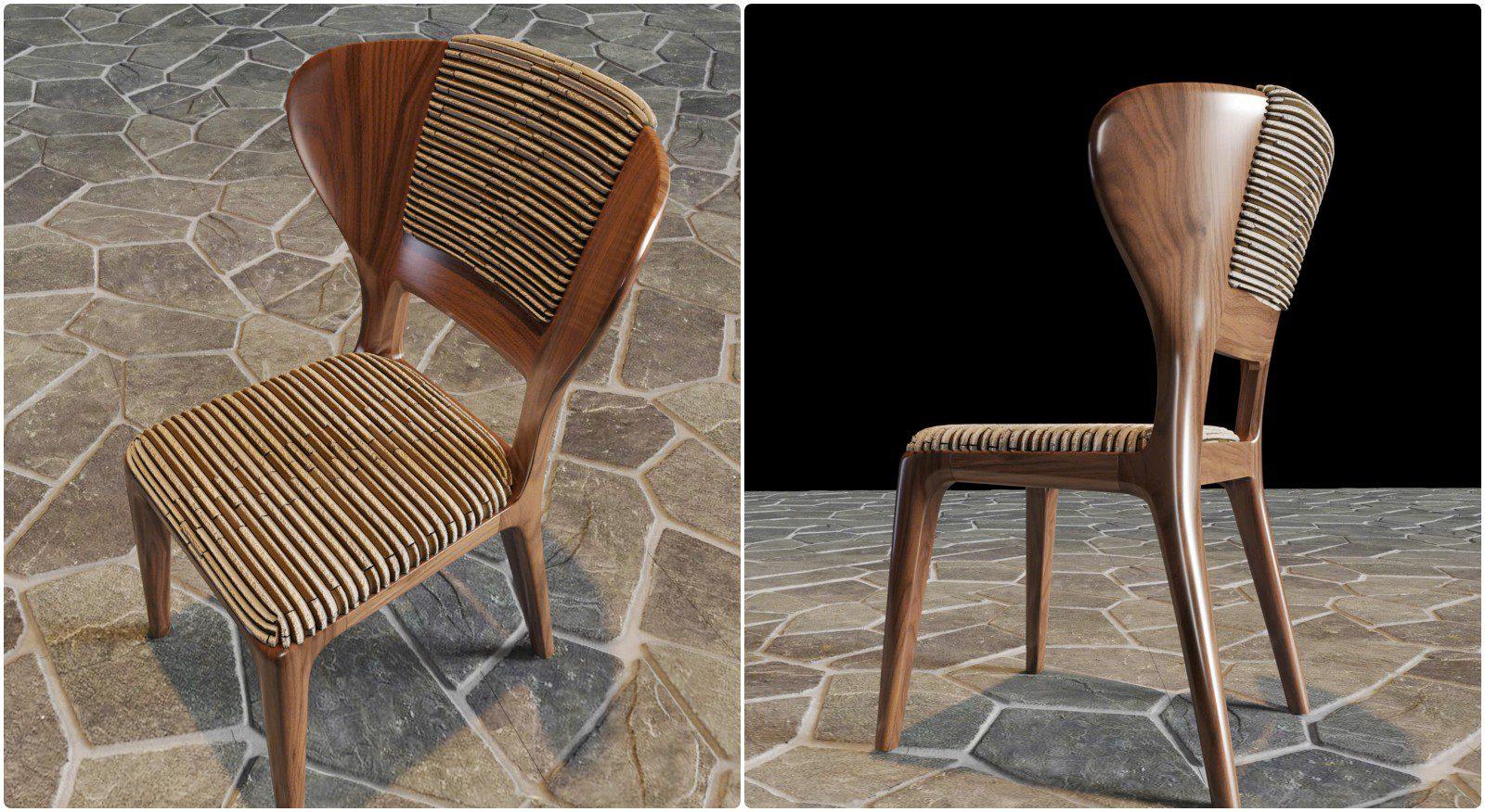 Walnut Wood Dining Chair