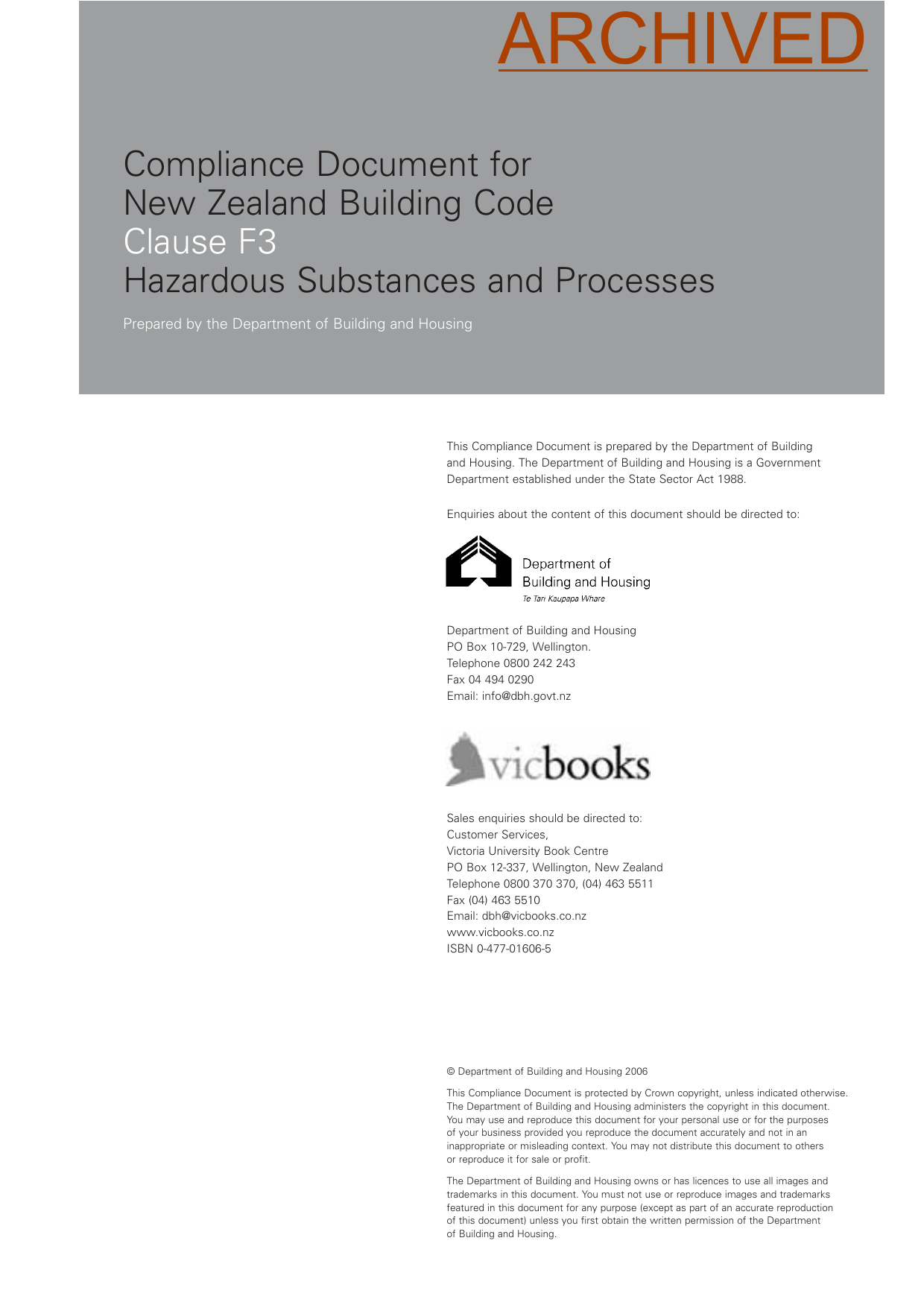 New Zealand Building Code F3 — Hazardous Substances and Processes (Acceptable Solution)