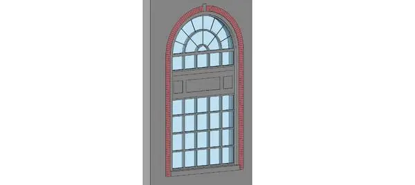 Arched Aluminum Window System — preview 1, by JSM (RevitCity, CC0)