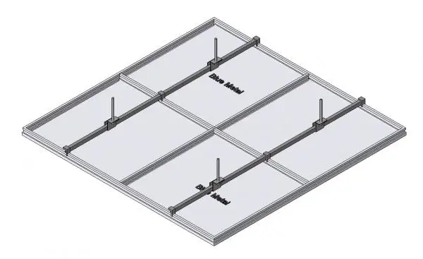 Blue Metal-Clip in Ceiling System PC
