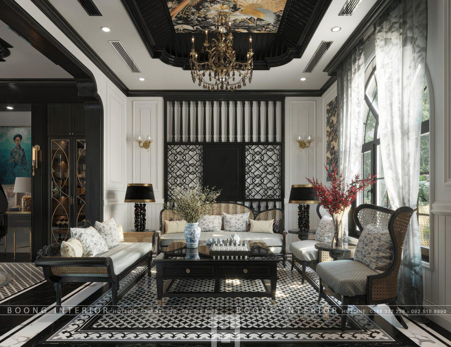 Indochine Living Room – Kitchen Interior