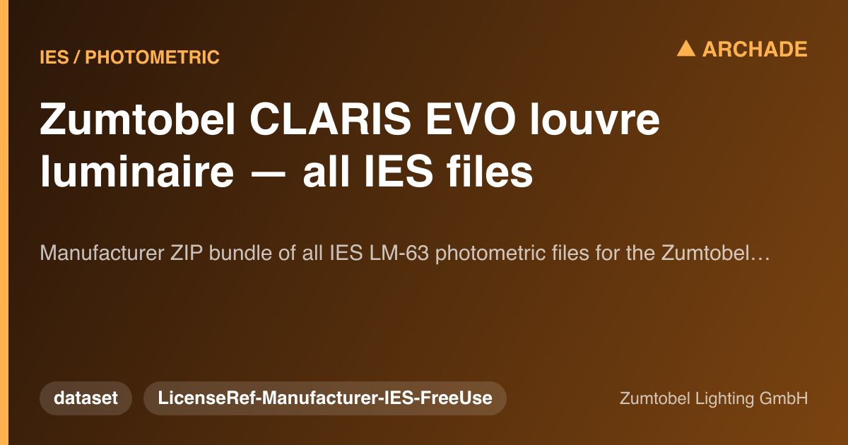Zumtobel CLARIS EVO louvre luminaire — all IES files
