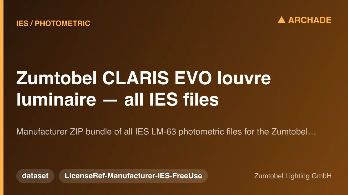 Zumtobel CLARIS EVO louvre luminaire — all IES files