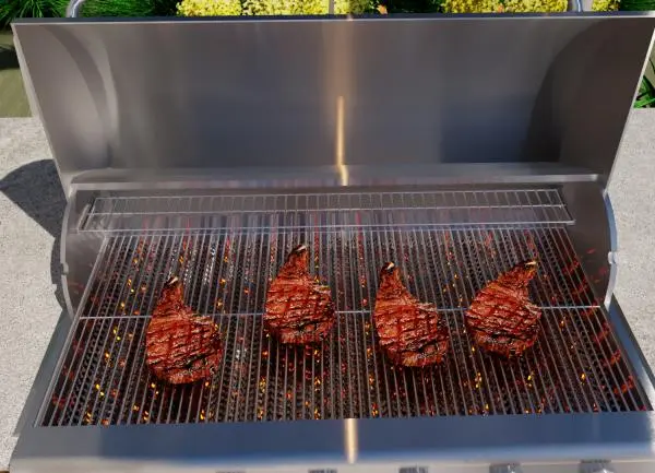 Outdoor Barbecue - Drop-in - with flames - parametric — preview 1, by Thomas W. Loker (RevitCity, CC0)