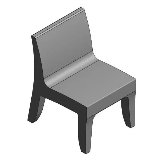 Armless Chair — preview 1, by Fred Ibarra (RevitCity, CC0)