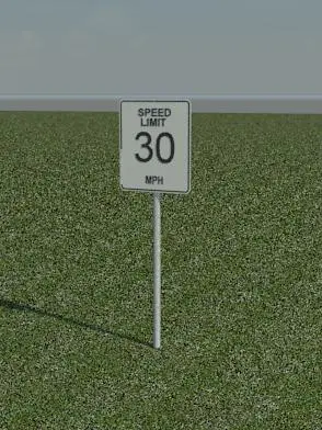 Speed Limit Sign 30 — preview 1, by Department of Transportation (RevitCity, CC0)