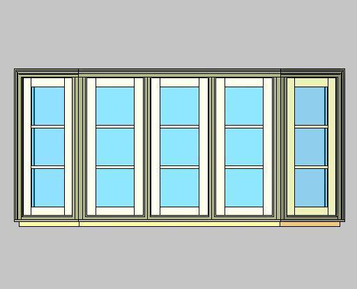Kolbe Ultra Series Casement 5-Wide S Series 30 Degree Bay Units