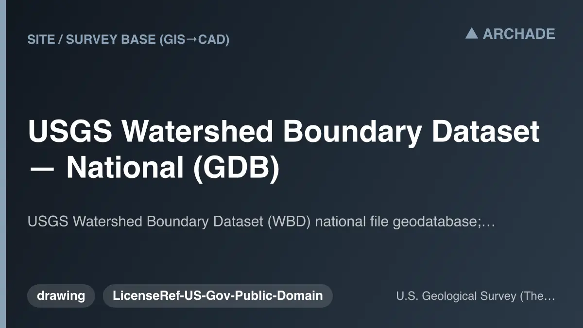 USGS Watershed Boundary Dataset — National (GDB)