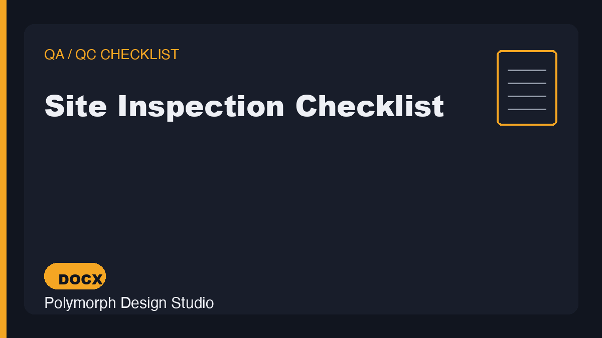 Site Inspection Checklist