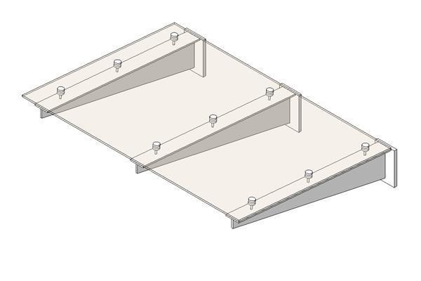 Glazed canopy with 3 ss supports