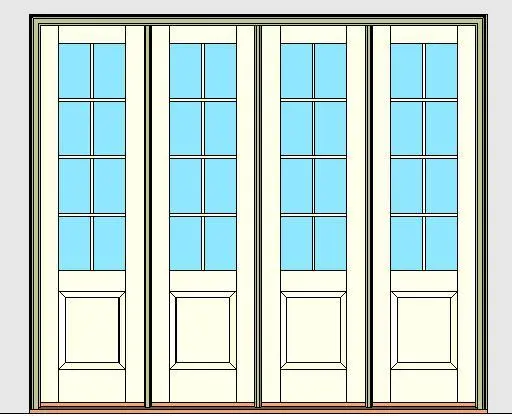 Kolbe Ultra Series Inswing Entrance Door 4-Wide 1-Panel Oak Sill Units