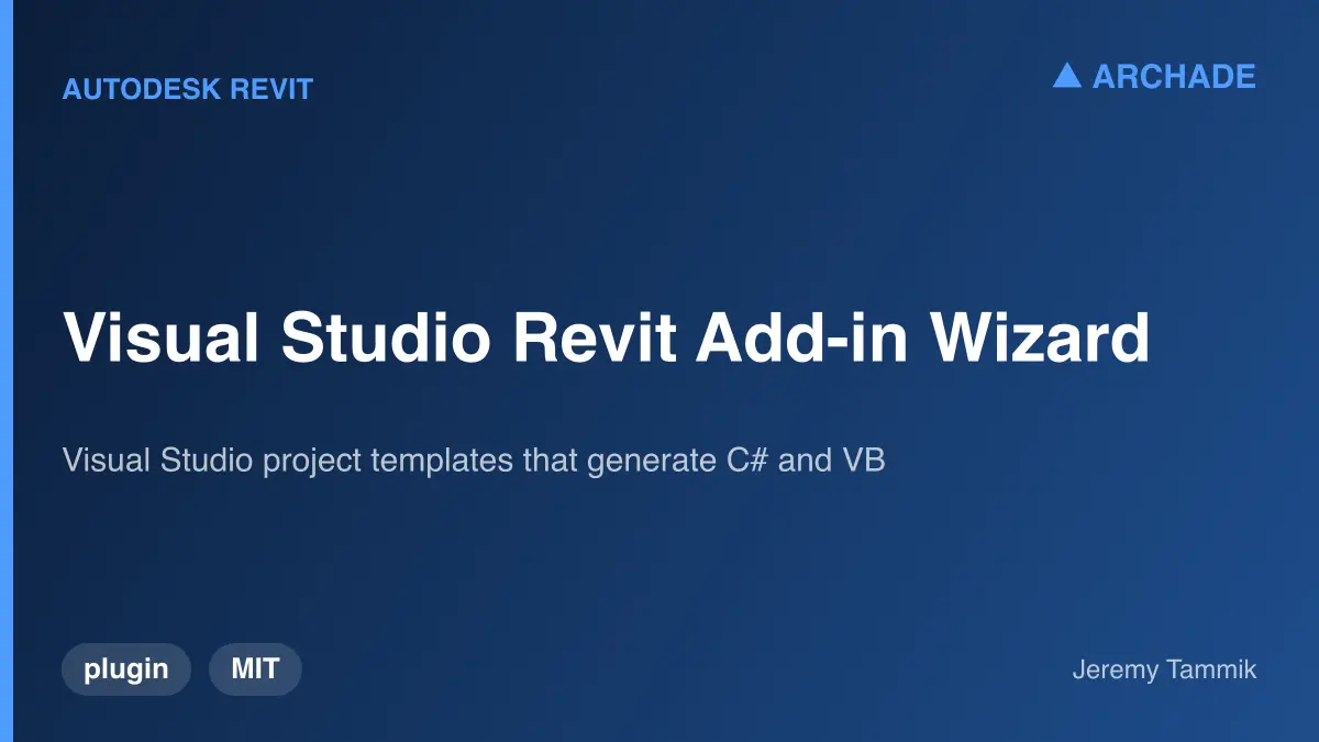 Visual Studio Revit Add-in Wizard