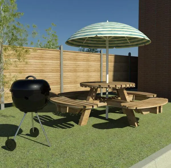 Picnic Table and BBQ