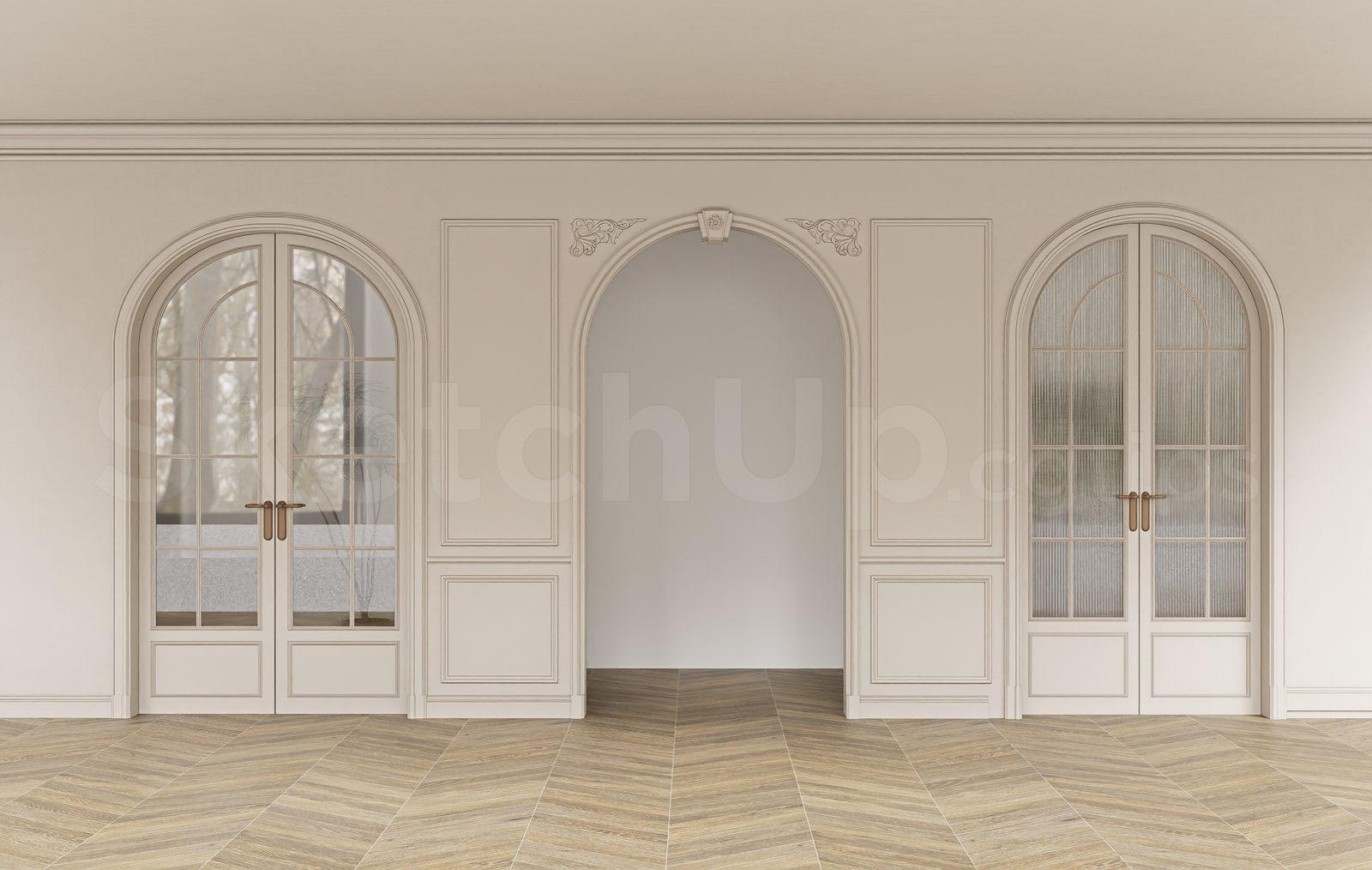 Classic Wooden Arched Doorway