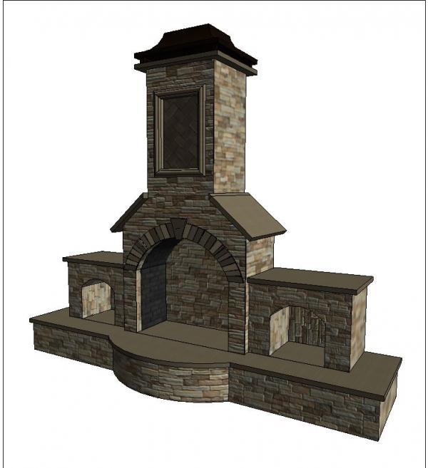 Outdoor Fireplace With Materials Added