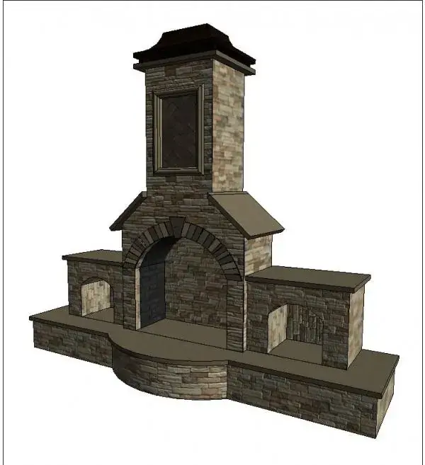 Outdoor Fireplace With Materials Added