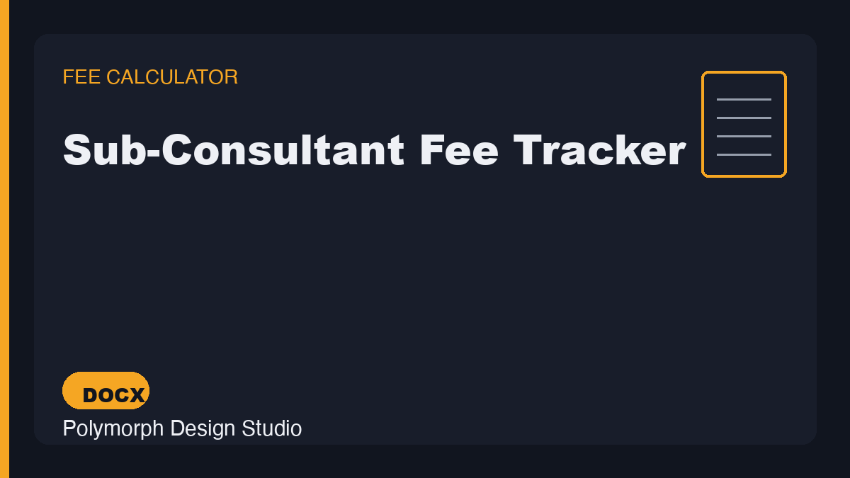 Sub-Consultant Fee Tracker