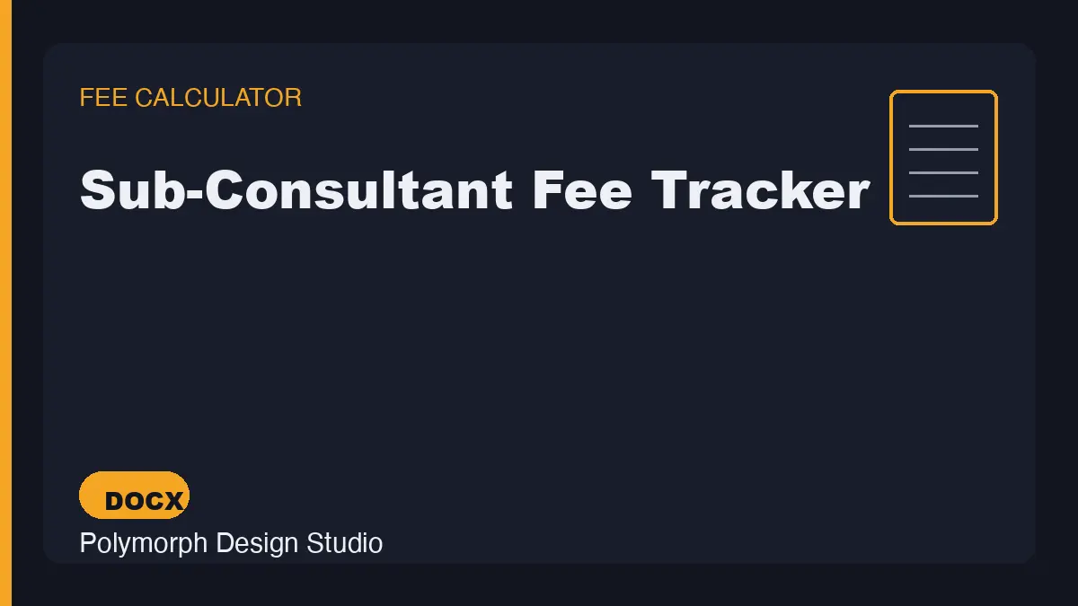 Sub-Consultant Fee Tracker