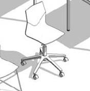 Four Cast Wheeler Swivel Desk Chair - HighTower