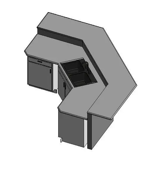 Kitchen Island with 45 angled walls and sink