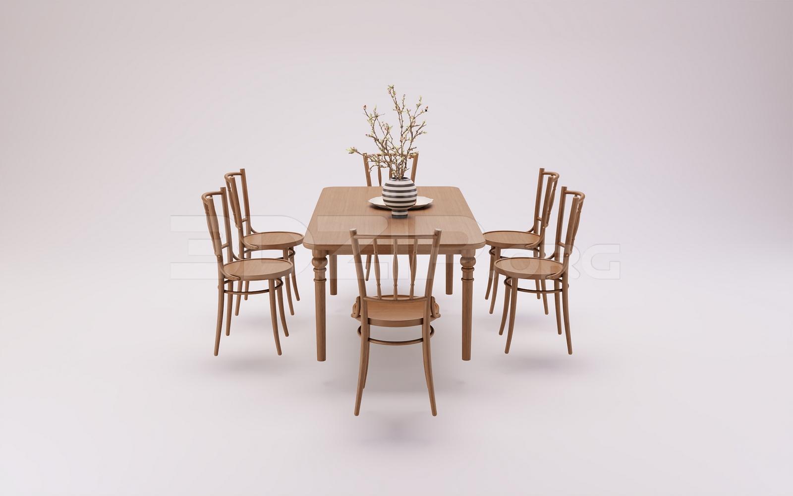 Dining Table And Chair — preview 1 (3dzip)