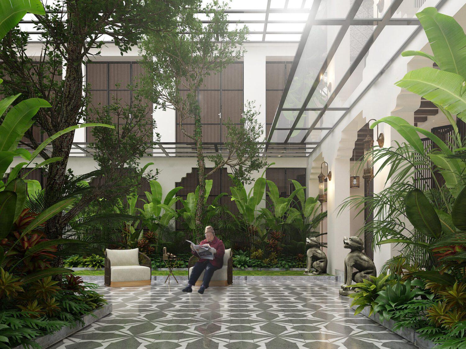 Exterior Garden House Scene Model Duc Dam Nguyen