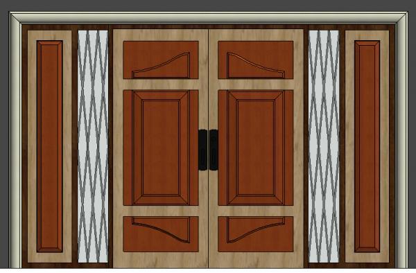 Door double Wood Pannel_Classic