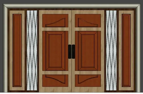 Door double Wood Pannel_Classic — preview 1, by kauluaj (RevitCity, CC0)