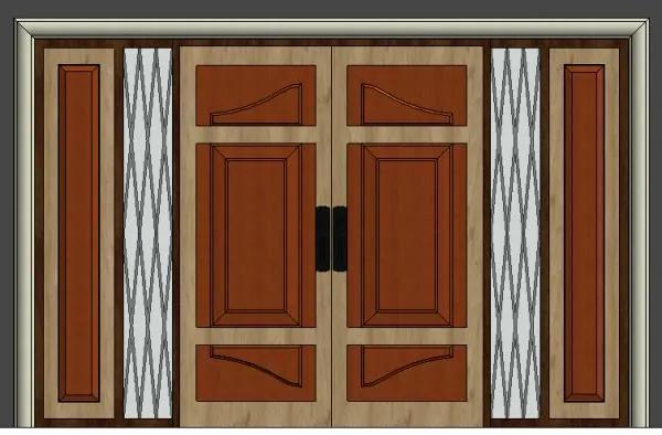 Door double Wood Pannel_Classic