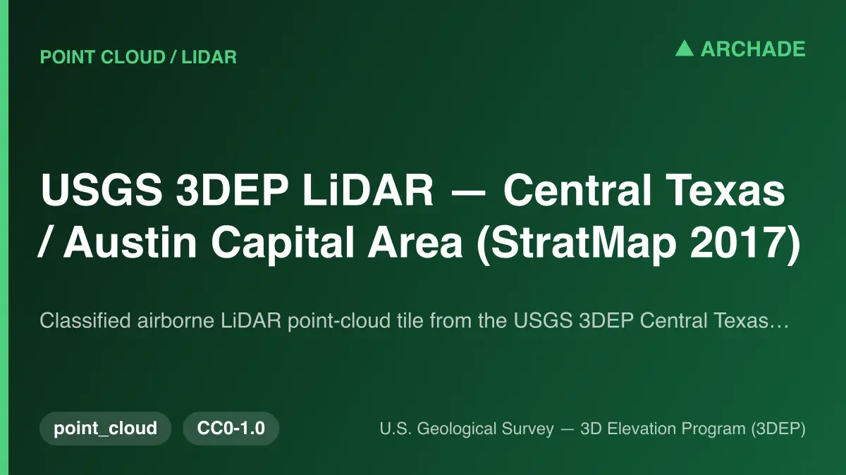 USGS 3DEP LiDAR — Central Texas / Austin Capital Area (StratMap 2017)