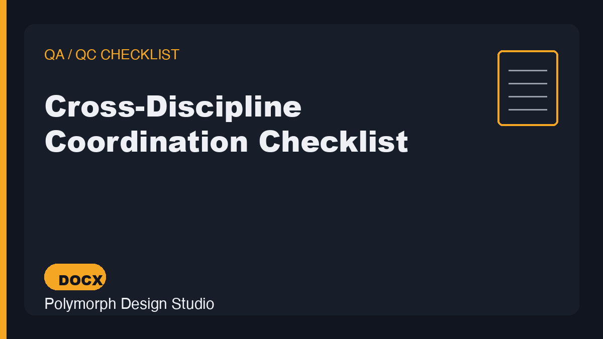 Cross-Discipline Coordination Checklist