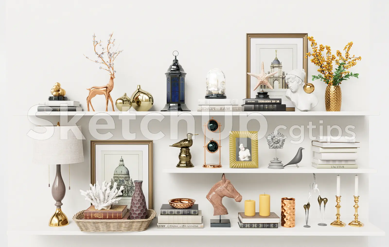 Contemporary Decorative Objects Set for Shelves — preview 1 (cgtips)