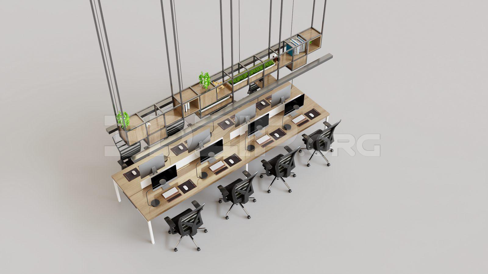 Office desk and chairs — preview 1 (3dzip)
