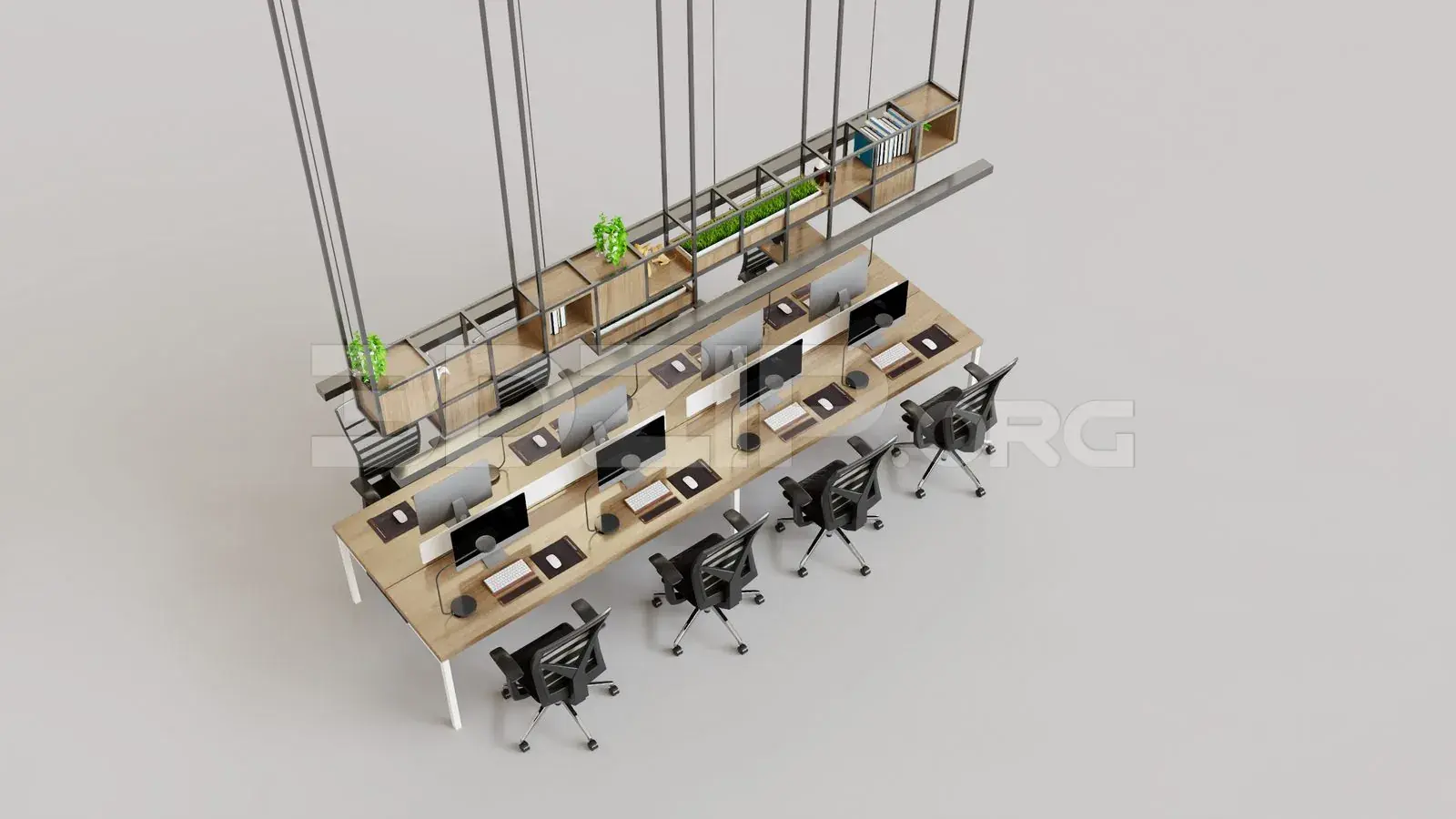 Office desk and chairs