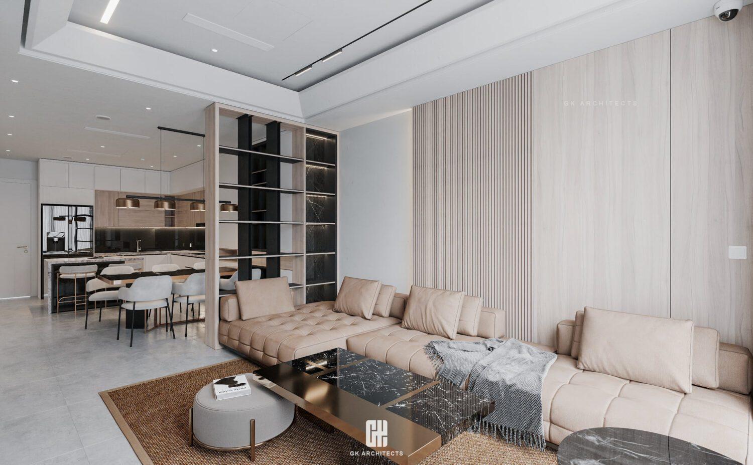 Interior Living Room – Kitchen