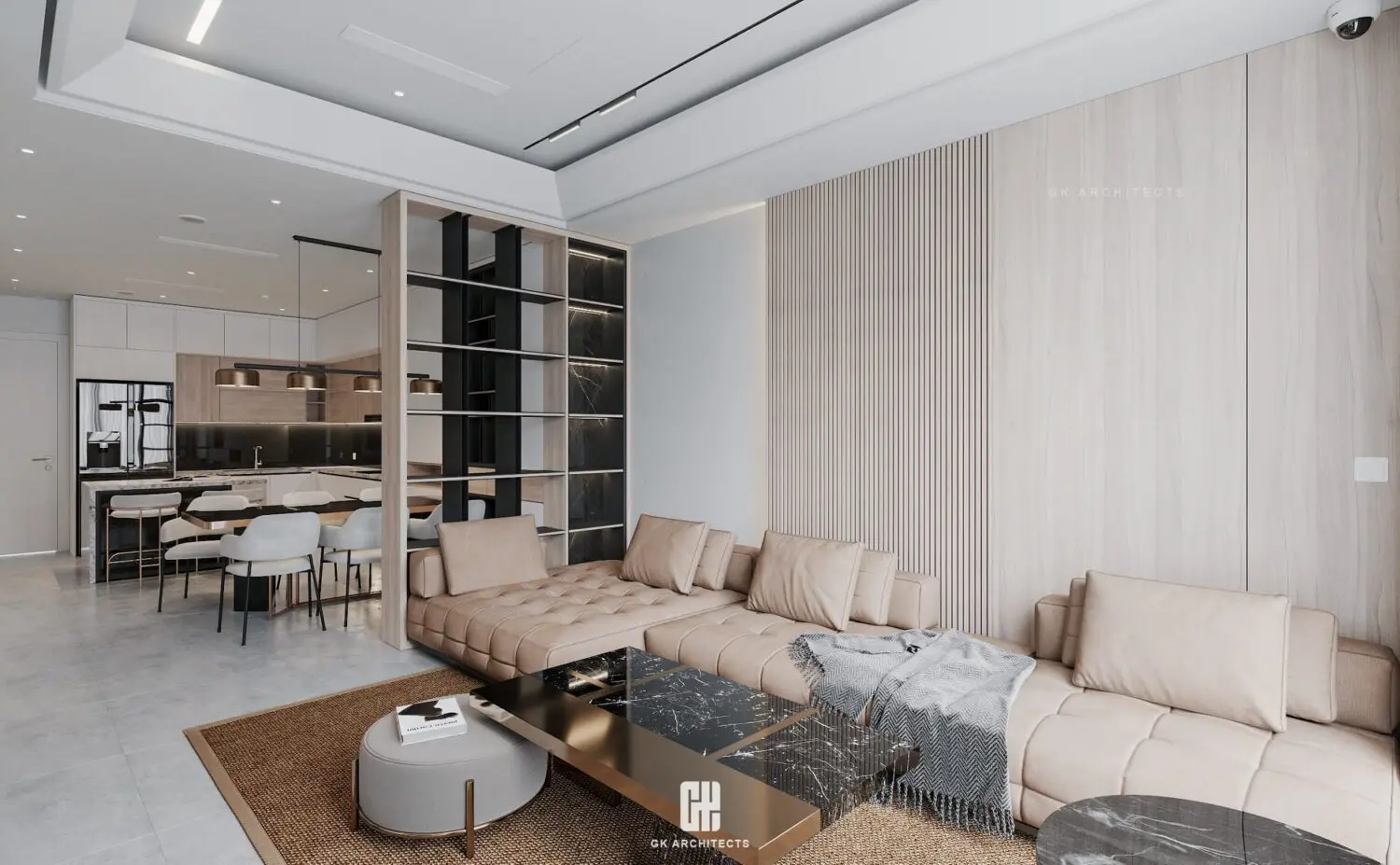 Interior Living Room – Kitchen