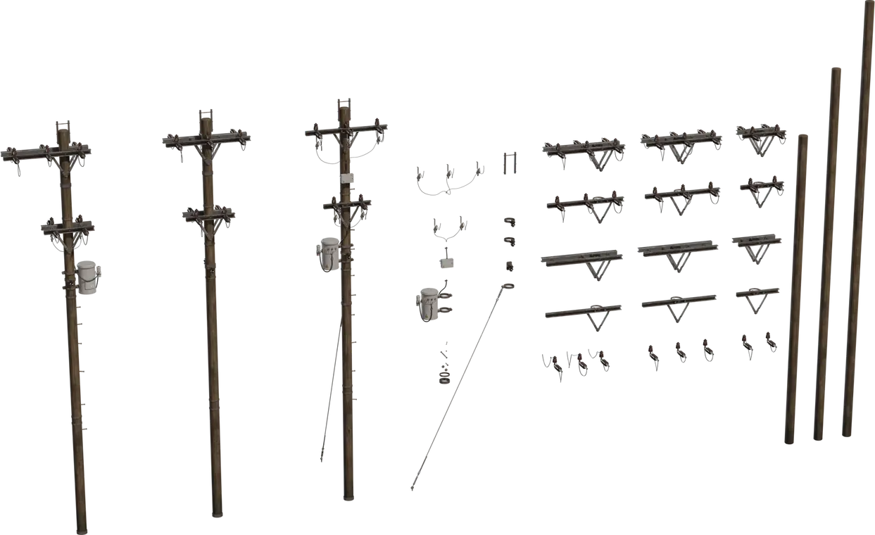 Modular Electricity Poles — preview 1, by James Ray Cock (Poly Haven, CC0)