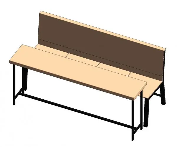 Table and Bench — preview 1, by nsbdesign (RevitCity, CC0)