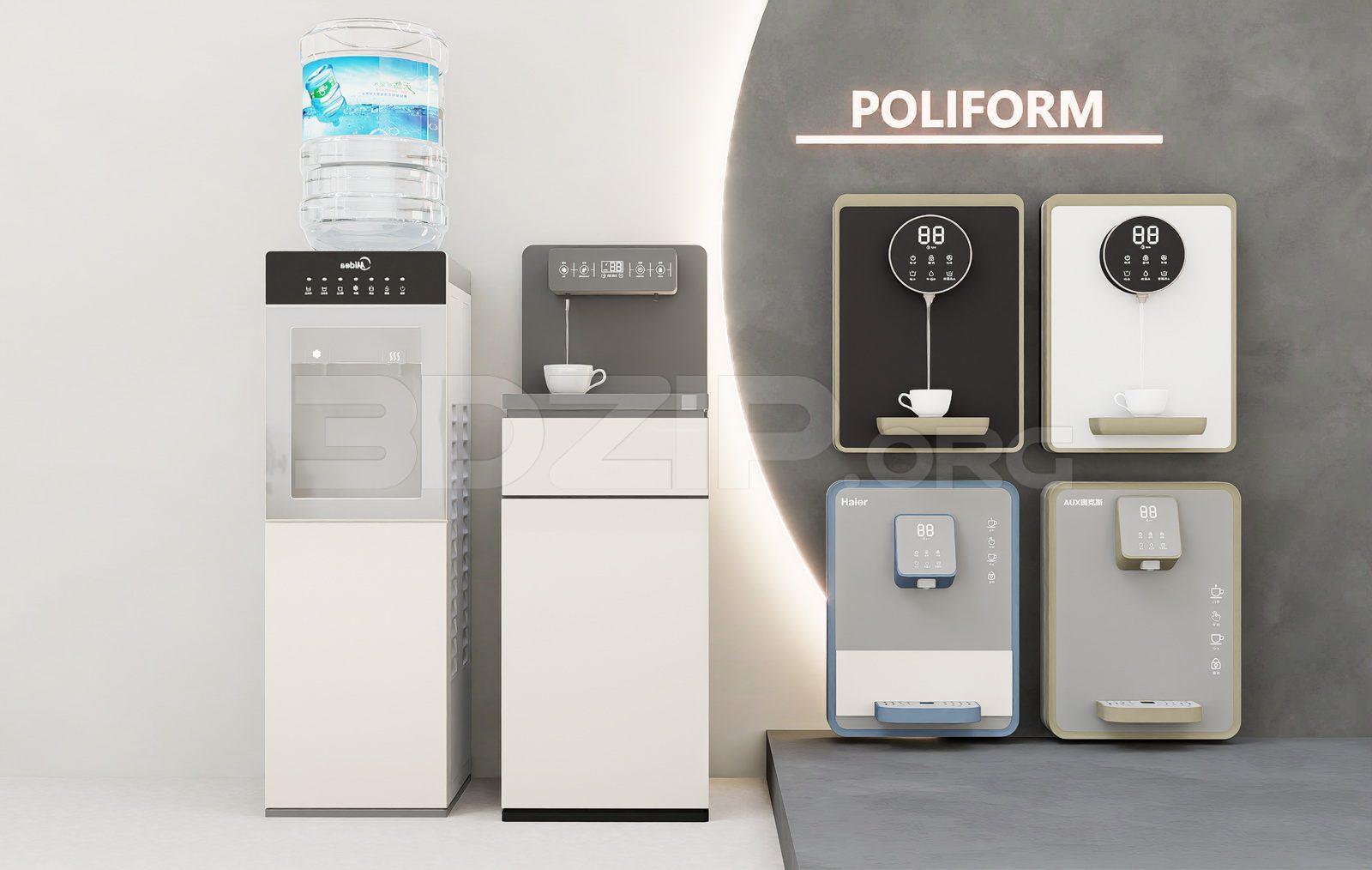 Water Dispenser Models – Hot & Cold Types for Interior Design — preview 1 (3dzip)